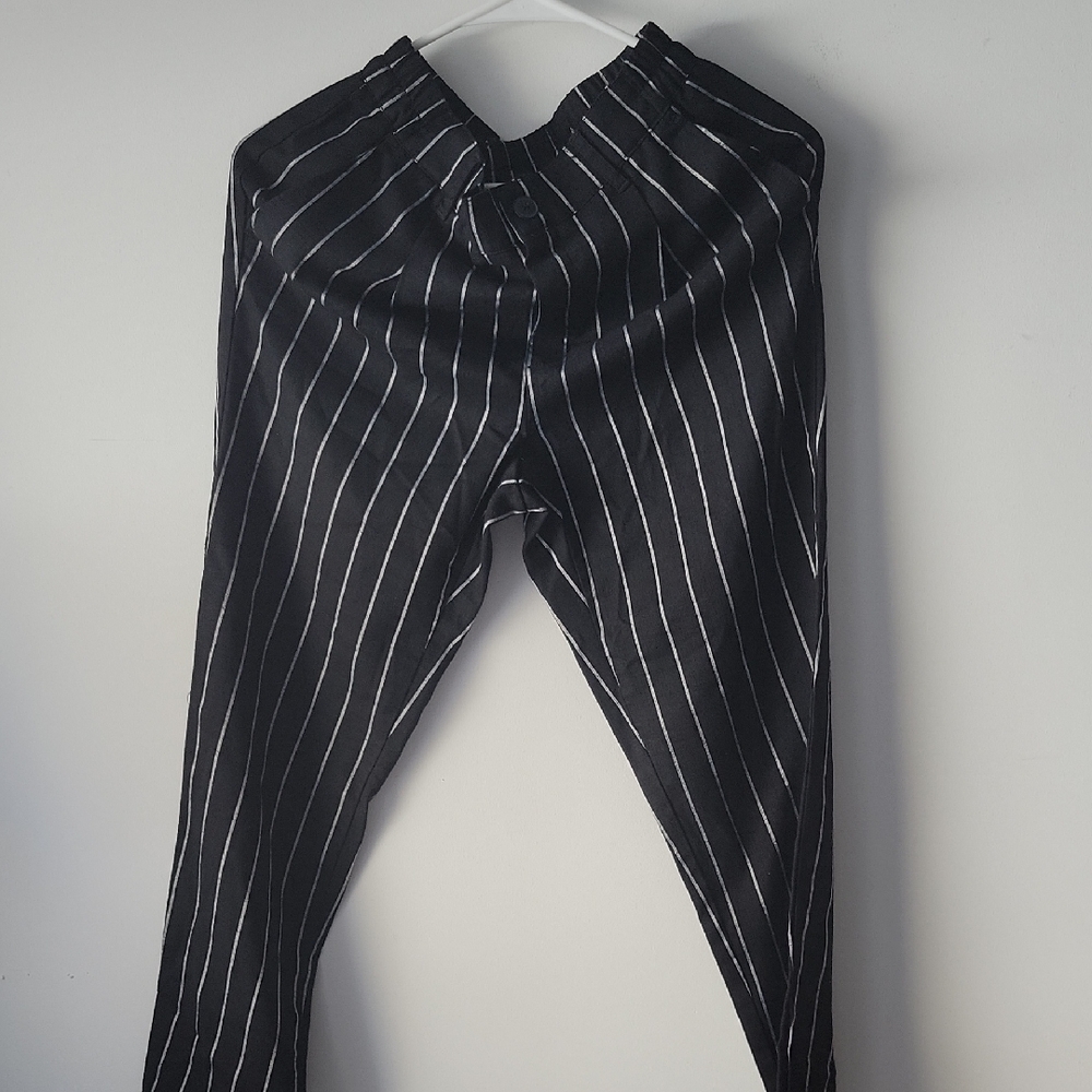 3/$8 F21 Pinstripe Black and White Striped Pants